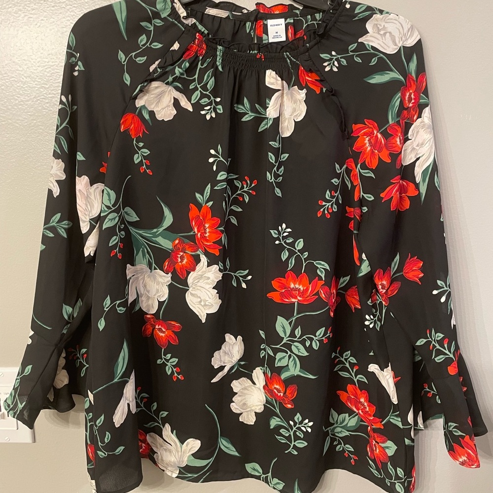 Old Navy Ruffled Georgette Floral Blouse